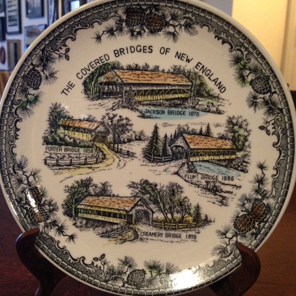 The Covered Bridges of New Enlgand Commerative Wall Decor State Plate - Picture 1 of 2